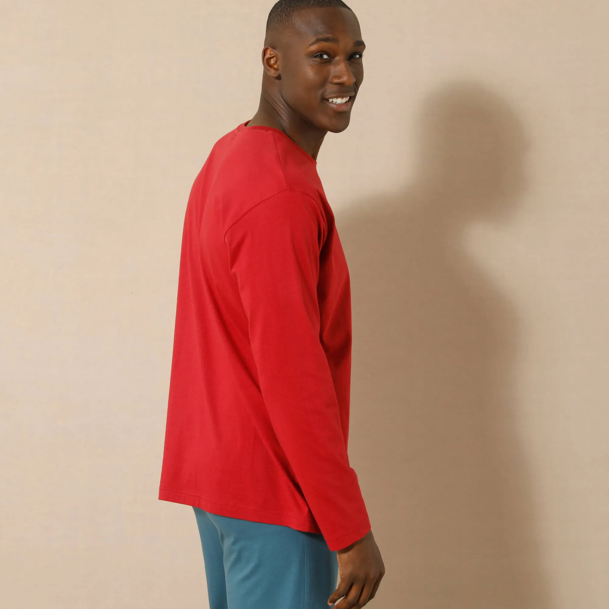 Pyjama En Kamerjas<Blancheporte Pyjamashirt met borstzakje en lange mouwen bordeaux