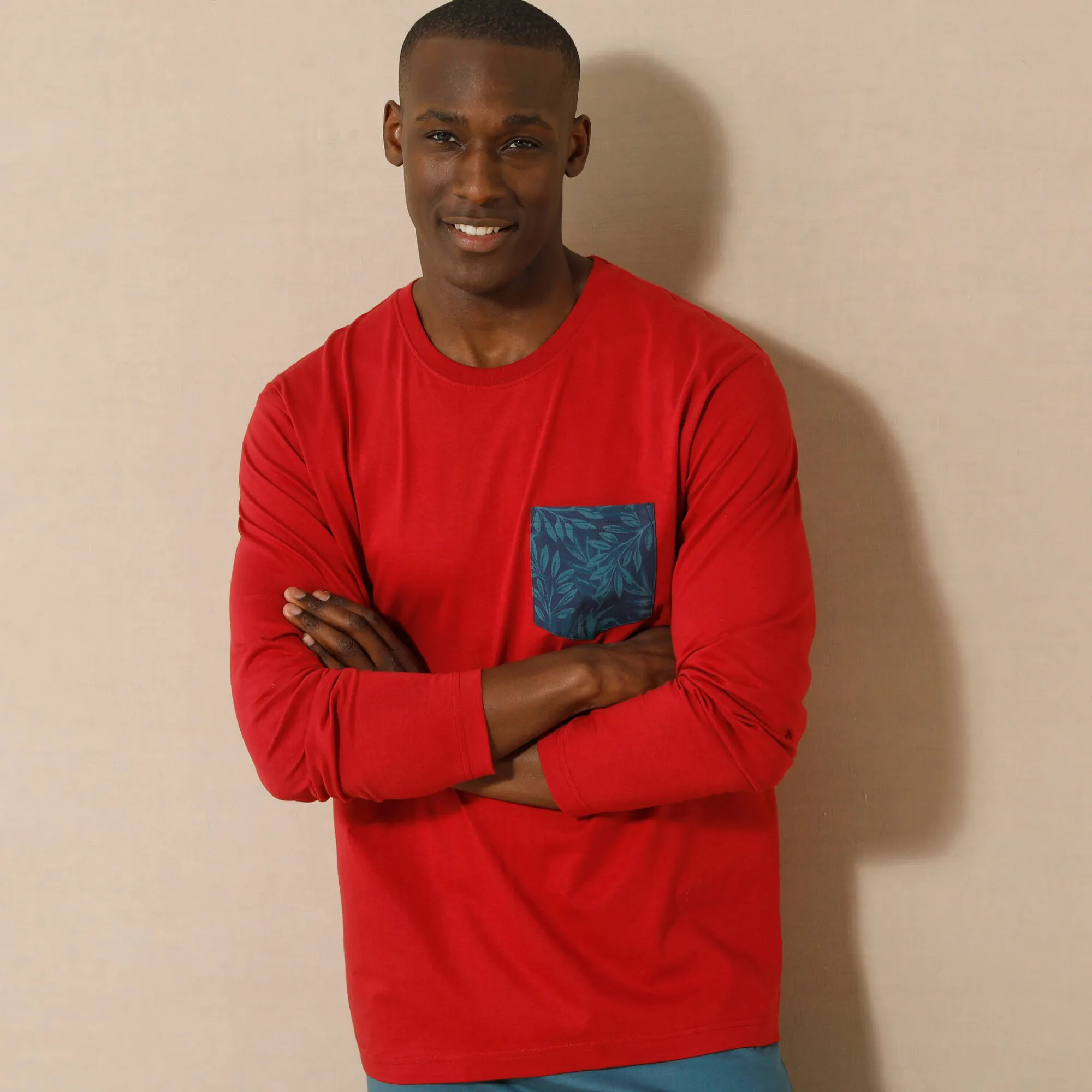 Pyjama En Kamerjas<Blancheporte Pyjamashirt met borstzakje en lange mouwen bordeaux