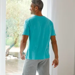 Pyjama En Kamerjas<Blancheporte Pyjamashirt met korte mouwen en surfmotief aqua