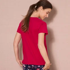 Pyjama<Blancheporte Pyjamashirt met korte mouwen rood