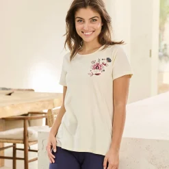 Pyjama<Blancheporte Pyjamashirt met korte mouwen ecru