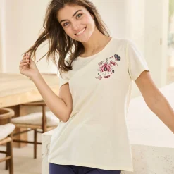Pyjama<Blancheporte Pyjamashirt met korte mouwen ecru