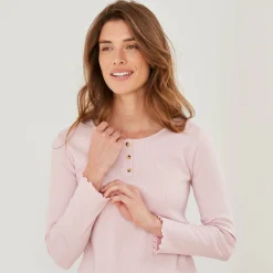 Pyjama<Blancheporte Pyjamashirt met lange mouwen roze