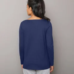 Pyjama<Blancheporte Pyjamashirt met lange mouwen en print Estrella marine
