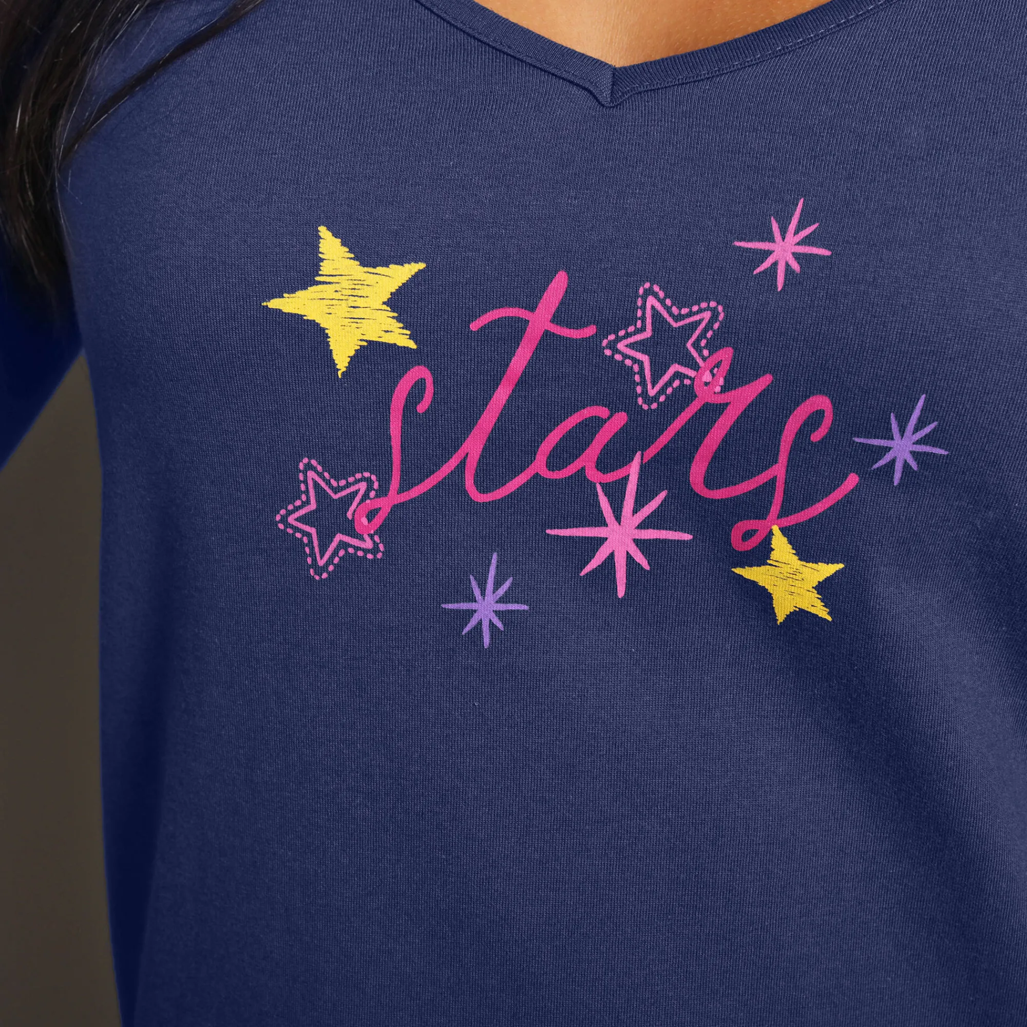 Pyjama<Blancheporte Pyjamashirt met lange mouwen en print Estrella marine