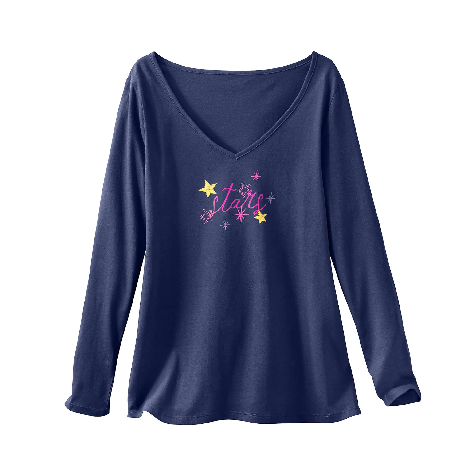 Pyjama<Blancheporte Pyjamashirt met lange mouwen en print Estrella marine
