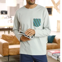 Pyjama En Kamerjas<Blancheporte Pyjamashirt met lange mouwen grijs