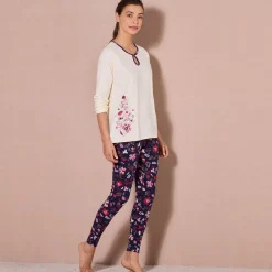 Pyjama<Blancheporte Pyjamashirt met lange mouwen ecru