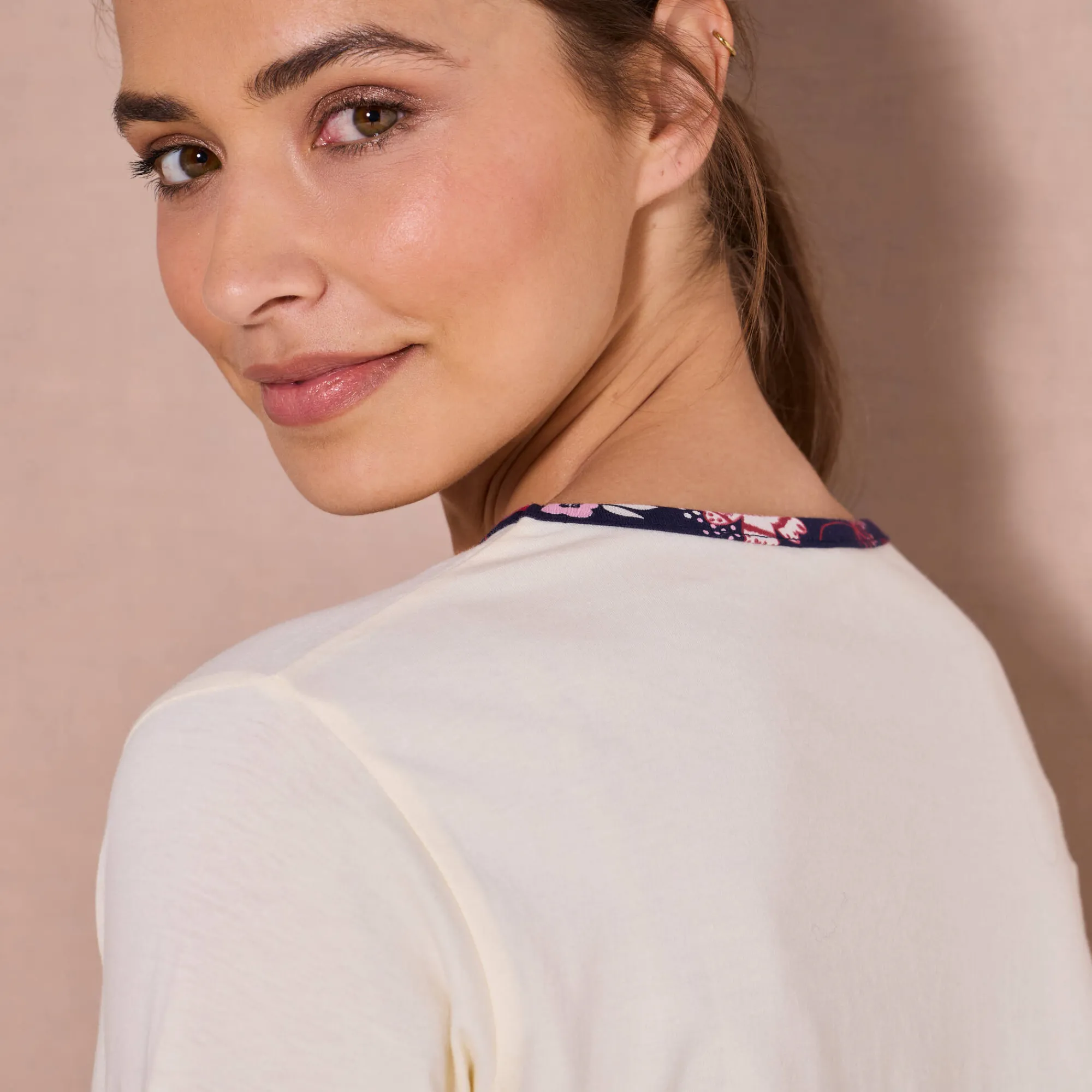 Pyjama<Blancheporte Pyjamashirt met lange mouwen ecru