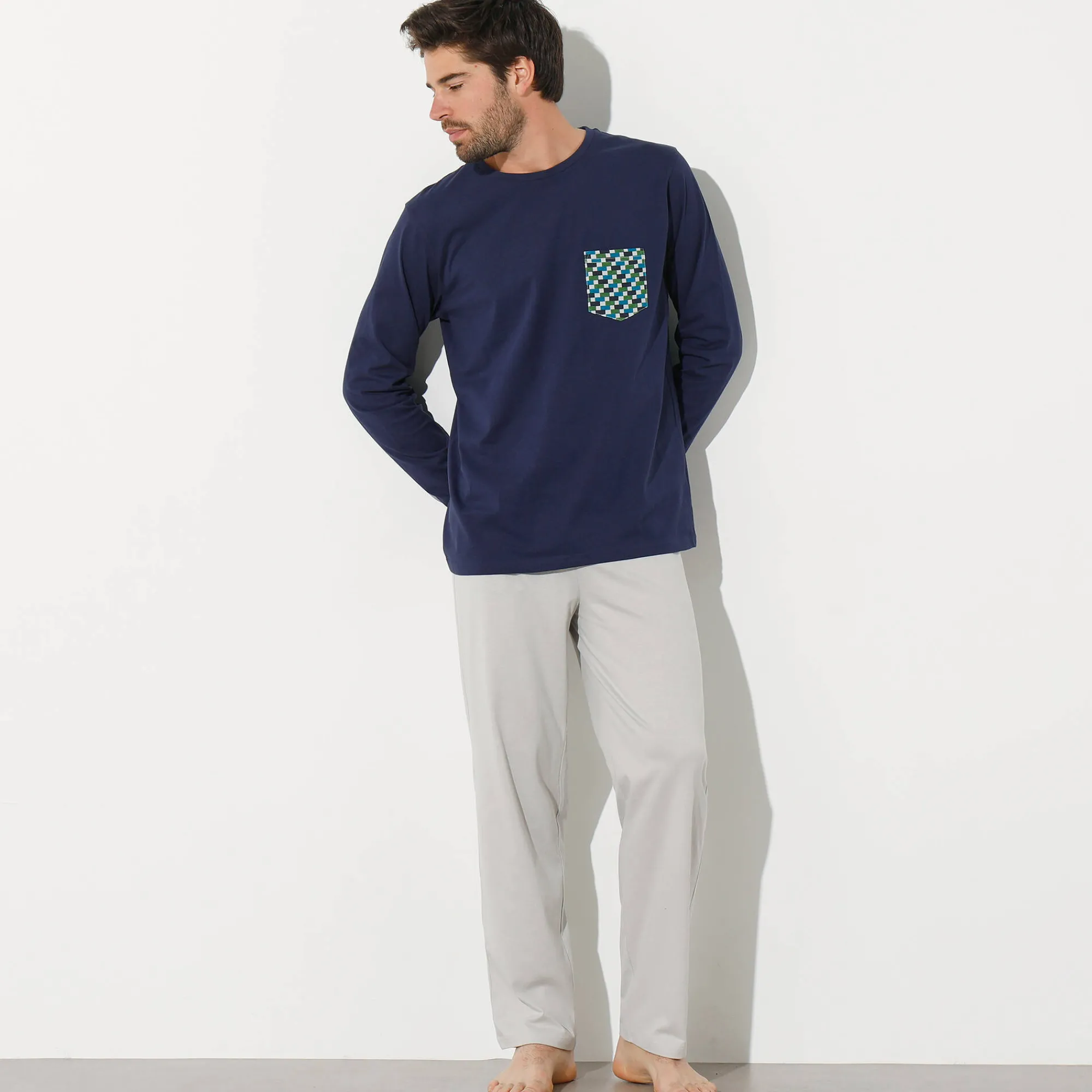 Pyjama En Kamerjas<Blancheporte Pyjamashirt met lange mouwen marine