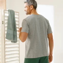 Pyjama En Kamerjas<Blancheporte Pyjamashirt met strepenmotief op de borst, korte mouwen chiné grijs