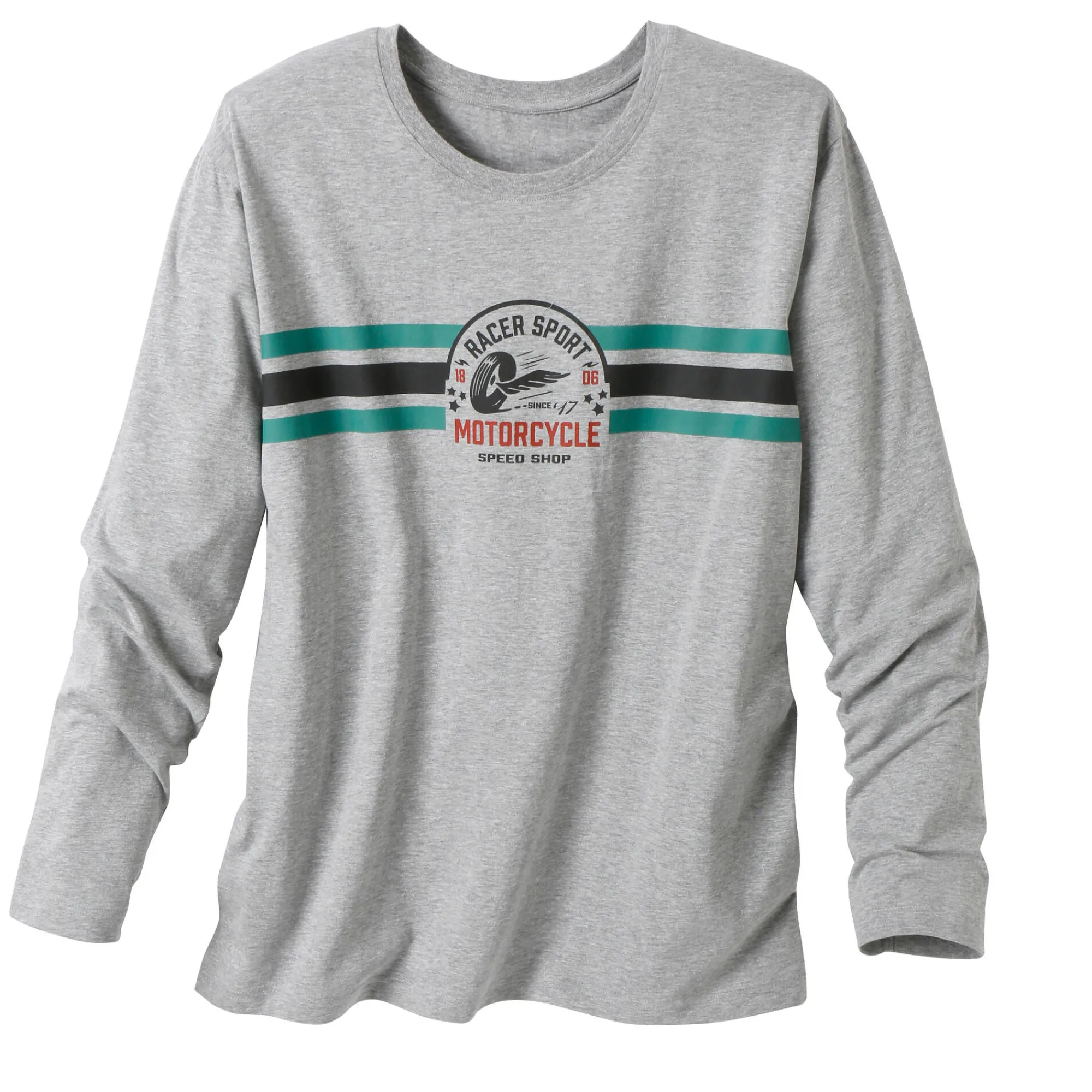 Pyjama En Kamerjas<Blancheporte Pyjamashirt met strepenprint op de borst, lange mouwen chiné grijs