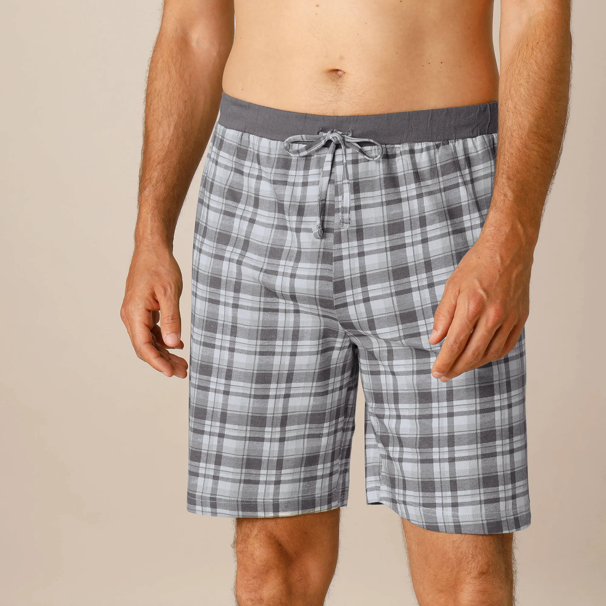Pyjama En Kamerjas<Blancheporte Pyjamashort - set van 2 blauw geruit / grijs geruit