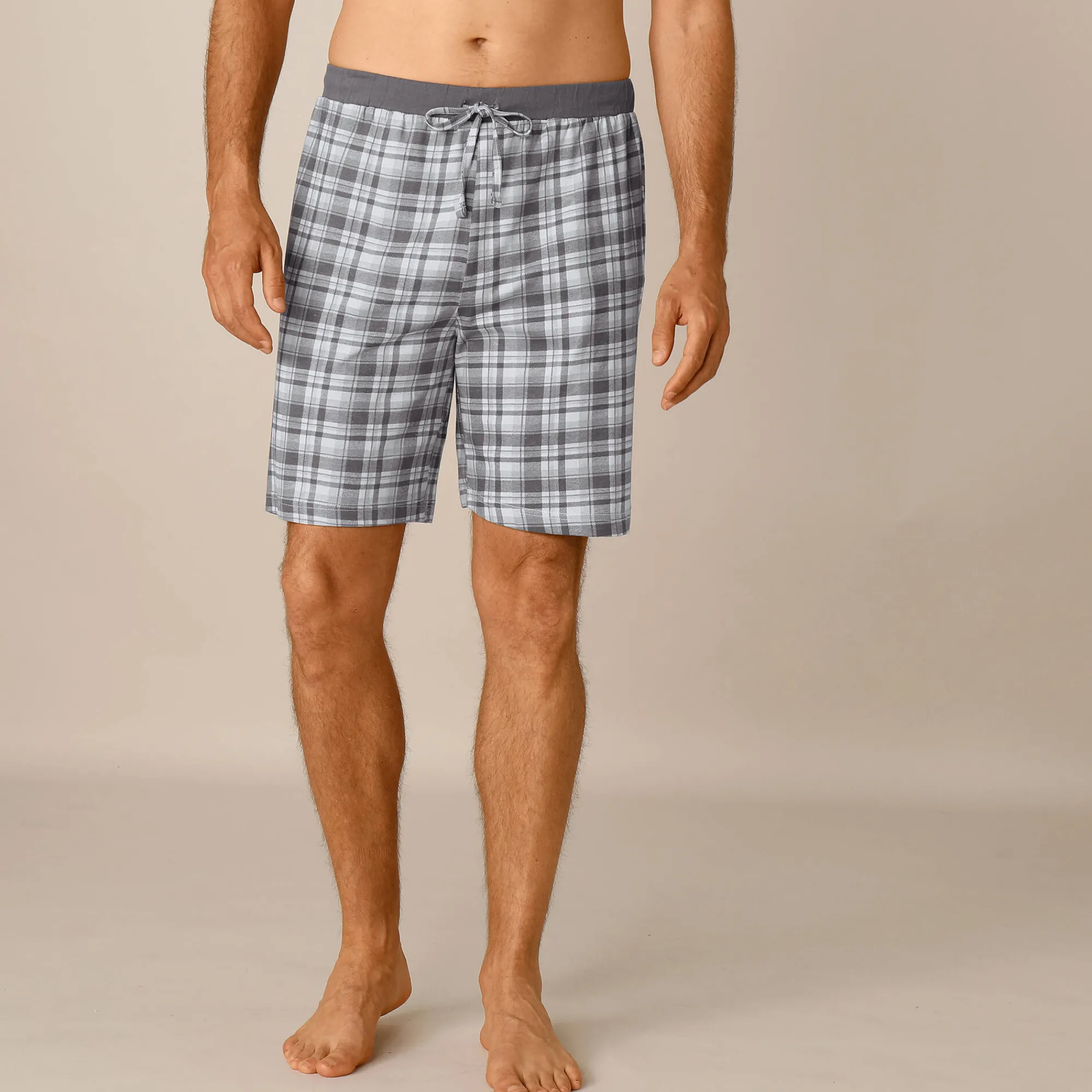 Pyjama En Kamerjas<Blancheporte Pyjamashort - set van 2 blauw geruit / grijs geruit