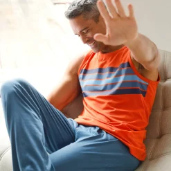 Pyjama En Kamerjas<Blancheporte Pyjamatop met strepen, katoen oranje