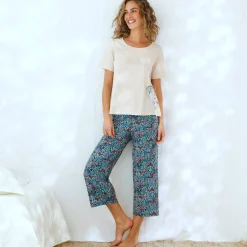 Pyjama<Blancheporte Pyjama-T-shirt met Ikat-print zandkleur