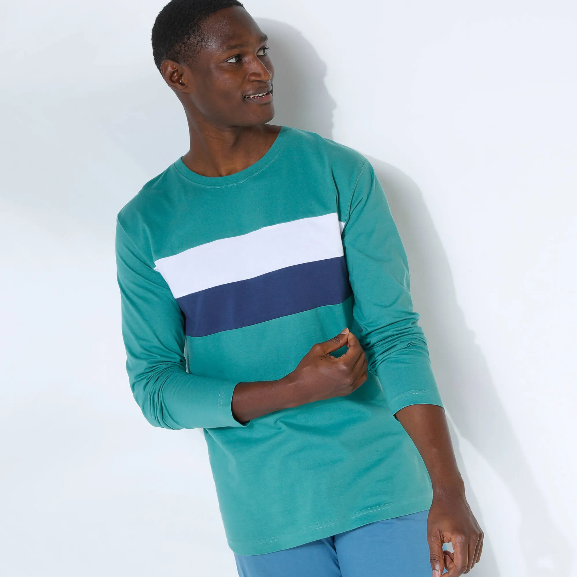 Pyjama En Kamerjas<Blancheporte Pyjama-T-shirt met lange mouwen, groen