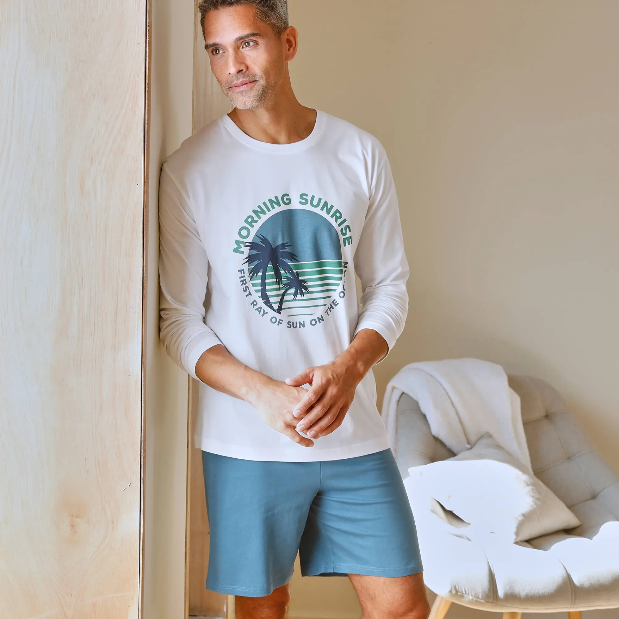 Pyjama En Kamerjas<Blancheporte Pyjama-T-shirt met lange mouwen, wit