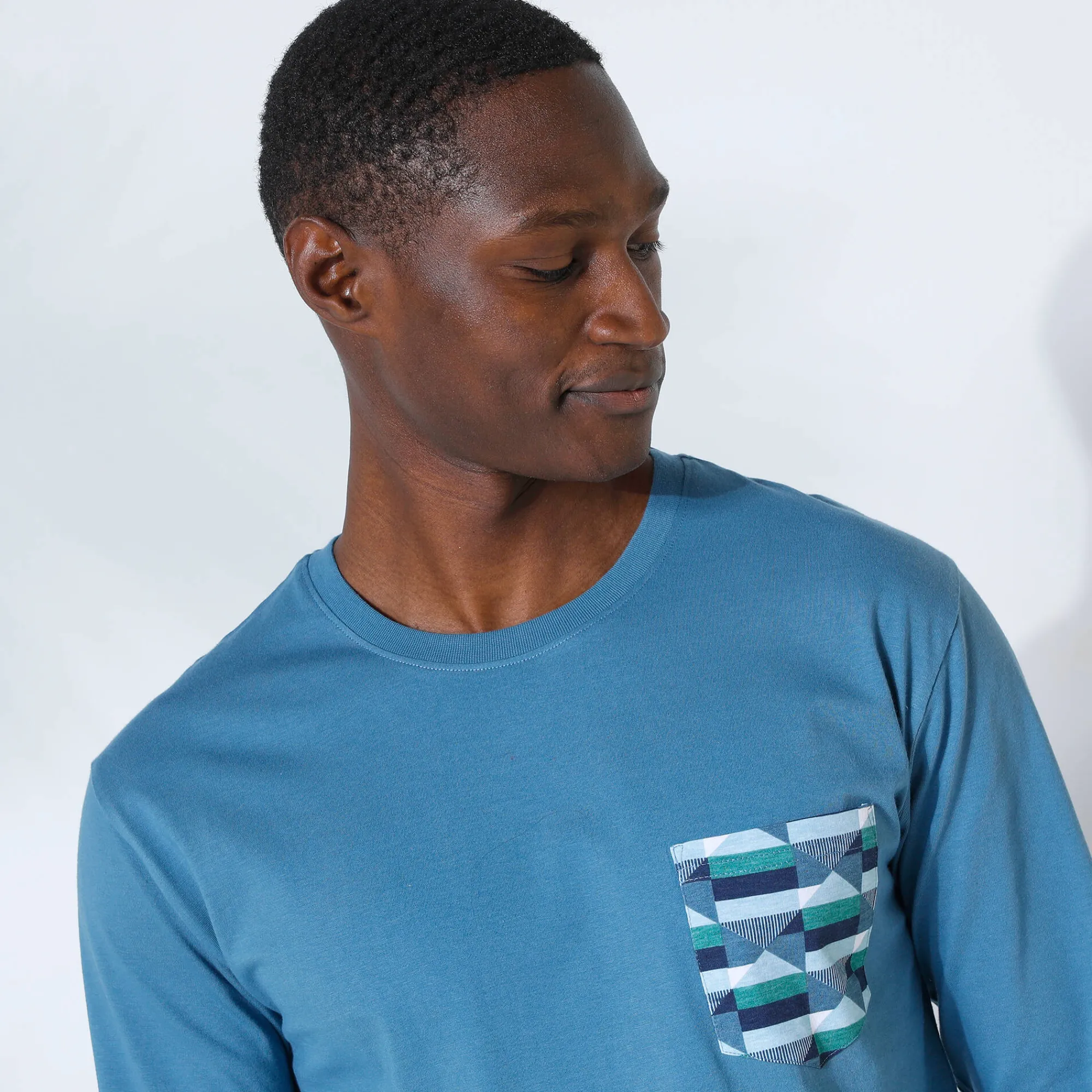 Pyjama En Kamerjas<Blancheporte Pyjama-T-shirt met lange mouwen, blauw