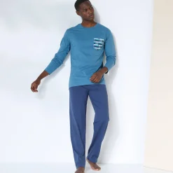 Pyjama En Kamerjas<Blancheporte Pyjama-T-shirt met lange mouwen, blauw