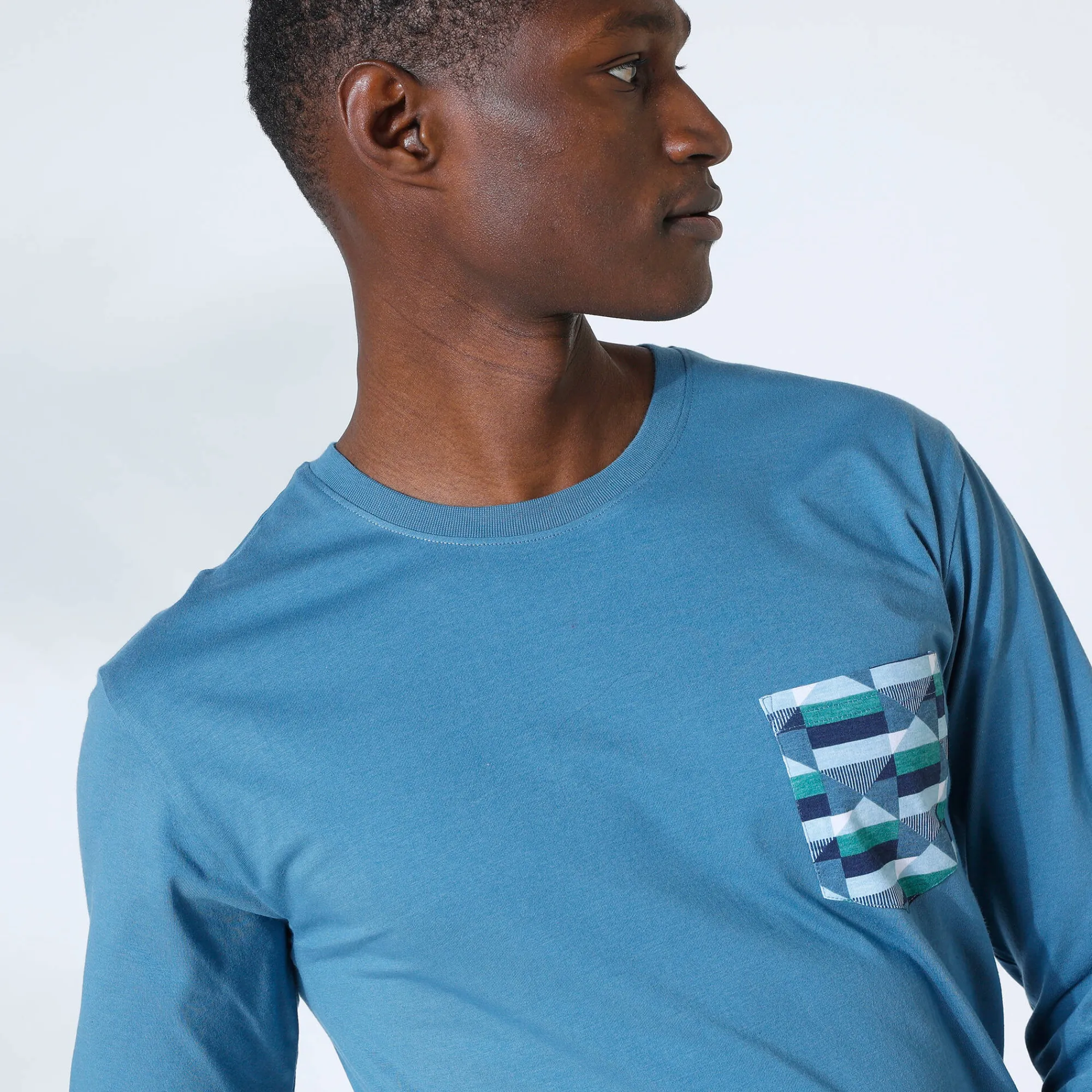Pyjama En Kamerjas<Blancheporte Pyjama-T-shirt met lange mouwen, blauw