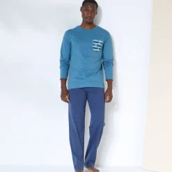 Pyjama En Kamerjas<Blancheporte Pyjama-T-shirt met lange mouwen, blauw