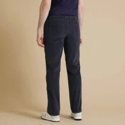 Broek<Blancheporte Rechte broek in fijngeribd velours, 5 zakken grijsblauw