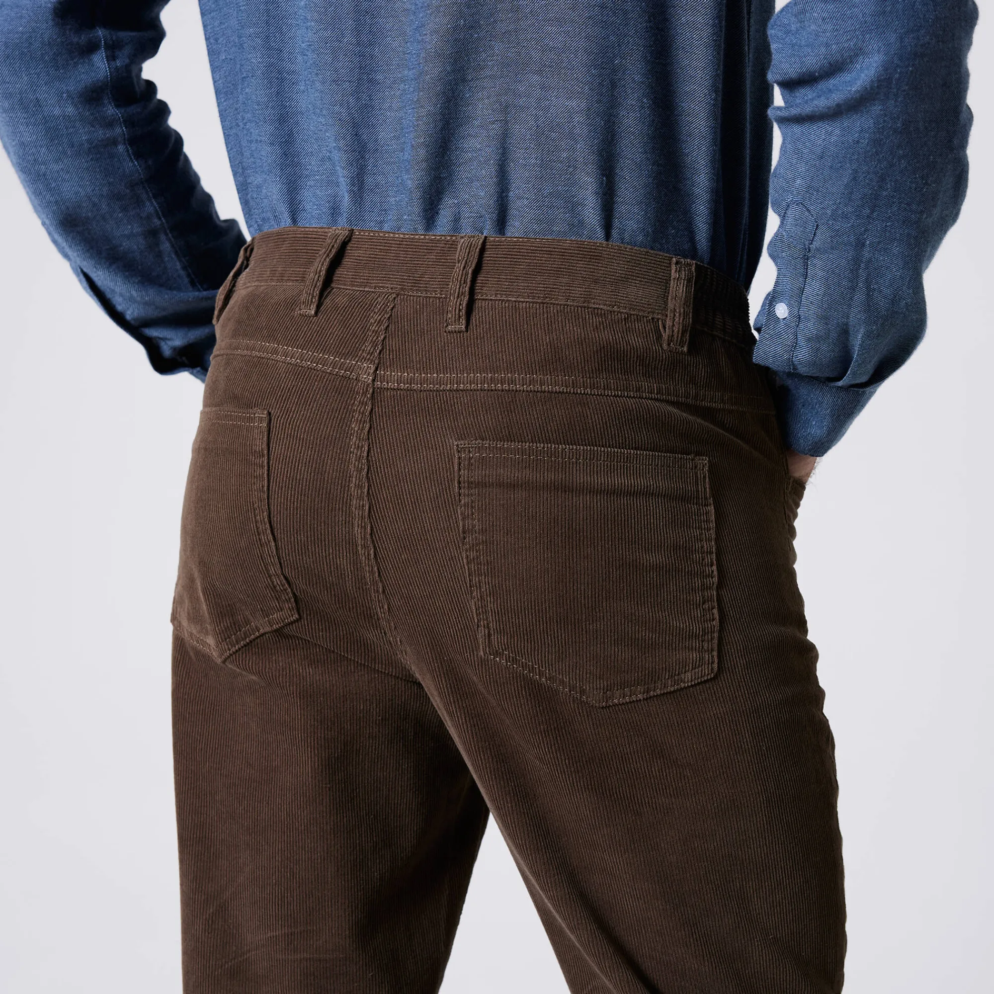 Broek<Blancheporte Rechte broek in fijngeribd velours, 5 zakken taupe