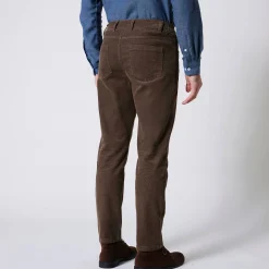 Broek<Blancheporte Rechte broek in fijngeribd velours, 5 zakken taupe