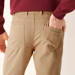 Broek<Blancheporte Rechte broek in fijngeribd velours, 5 zakken beige