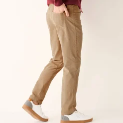 Broek<Blancheporte Rechte broek in fijngeribd velours, 5 zakken beige