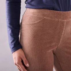 Broek<Blancheporte Rechte broek in fluweeltricot taupe