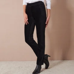 Broek<Blancheporte Rechte broek in fluweeltricot zwart