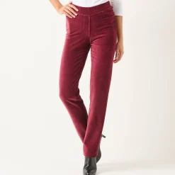 Broek<Blancheporte Rechte broek in fluweeltricot bordeaux