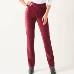 Broek<Blancheporte Rechte broek in fluweeltricot bordeaux