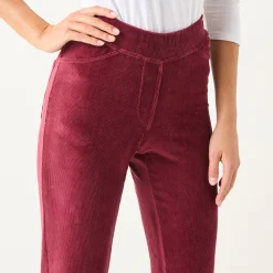 Broek<Blancheporte Rechte broek in fluweeltricot bordeaux