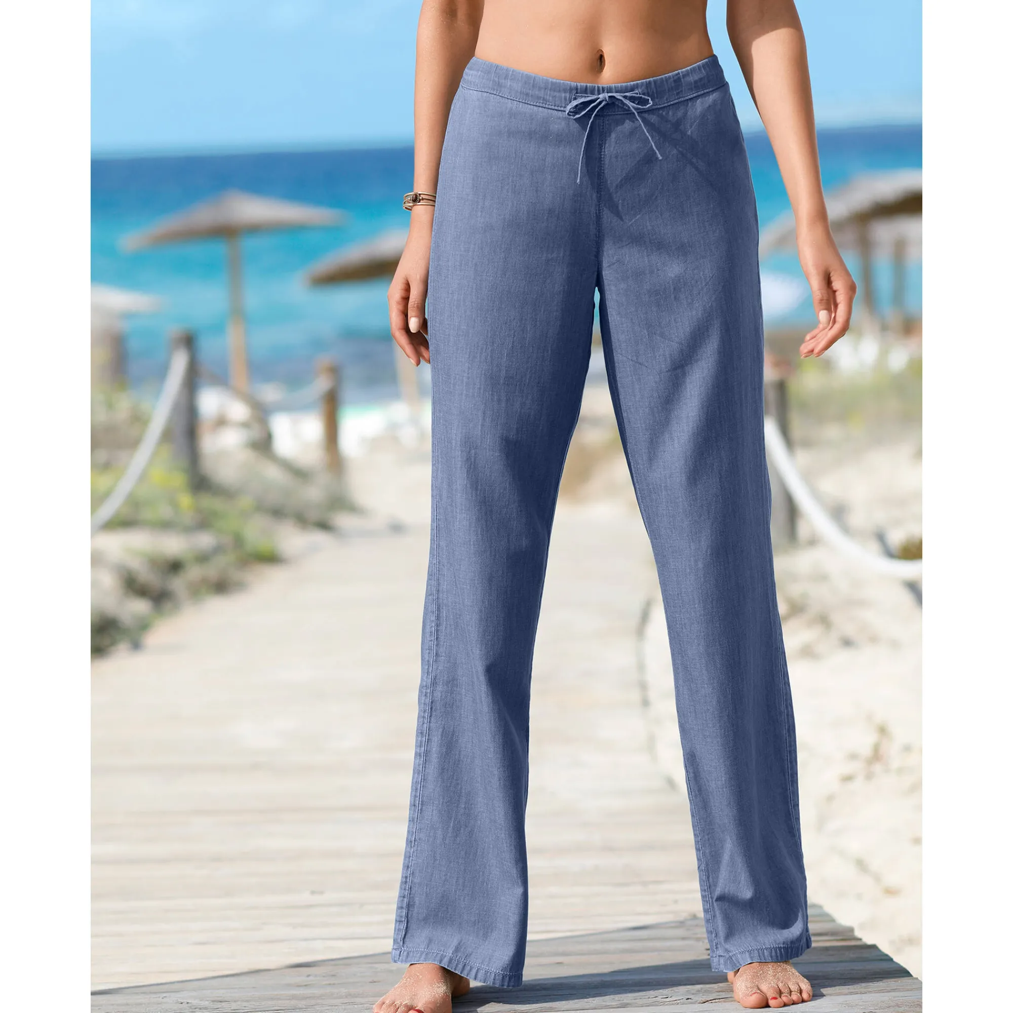 Jeans<Blancheporte Rechte broek in licht denim bleached