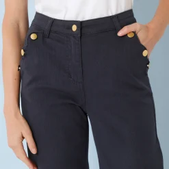 Broek<Blancheporte Rechte broek in 7/8-model marine