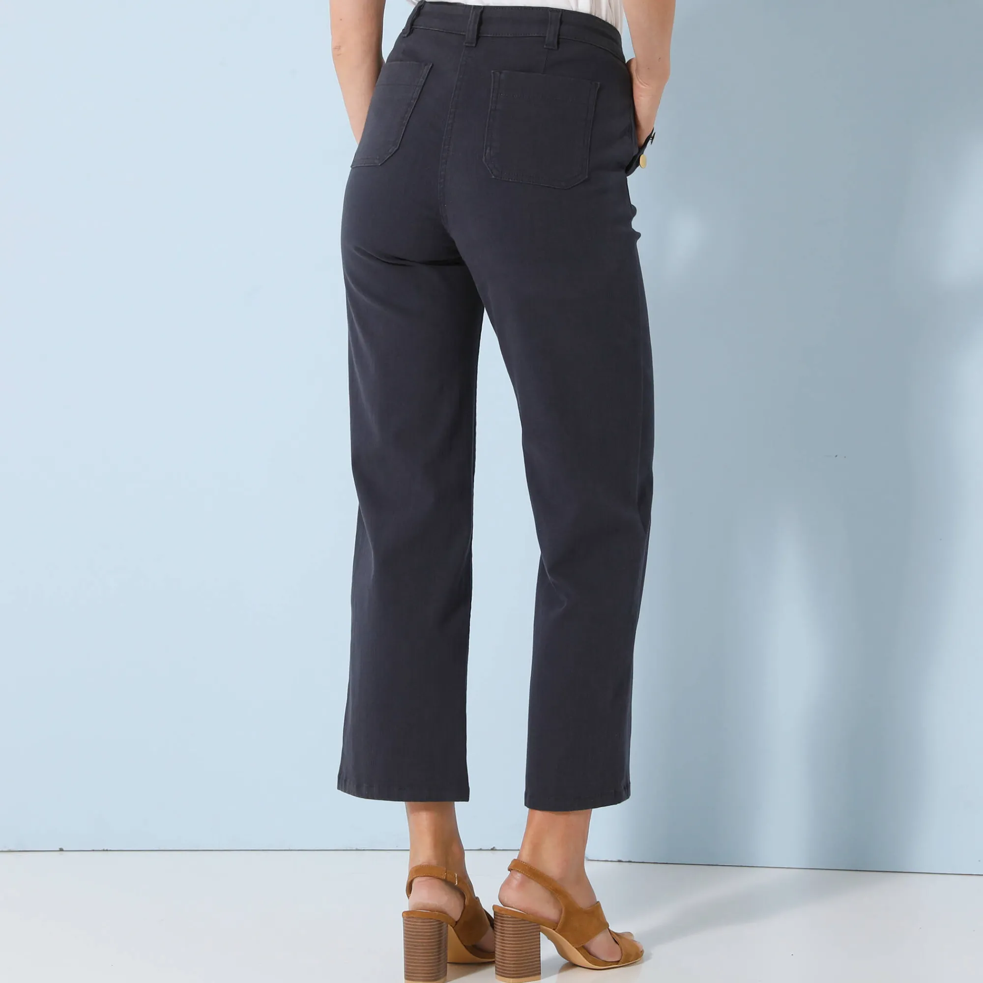 Broek<Blancheporte Rechte broek in 7/8-model marine