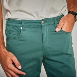 Broek<Blancheporte Rechte broek in rekbare twill dennengroen