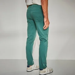 Broek<Blancheporte Rechte broek in rekbare twill dennengroen
