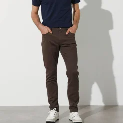 Broek<Blancheporte Rechte broek in rekbare twill chocolade