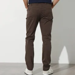 Broek<Blancheporte Rechte broek in rekbare twill chocolade
