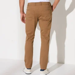 Broek<Blancheporte Rechte broek in rekbare twill lichtbruin