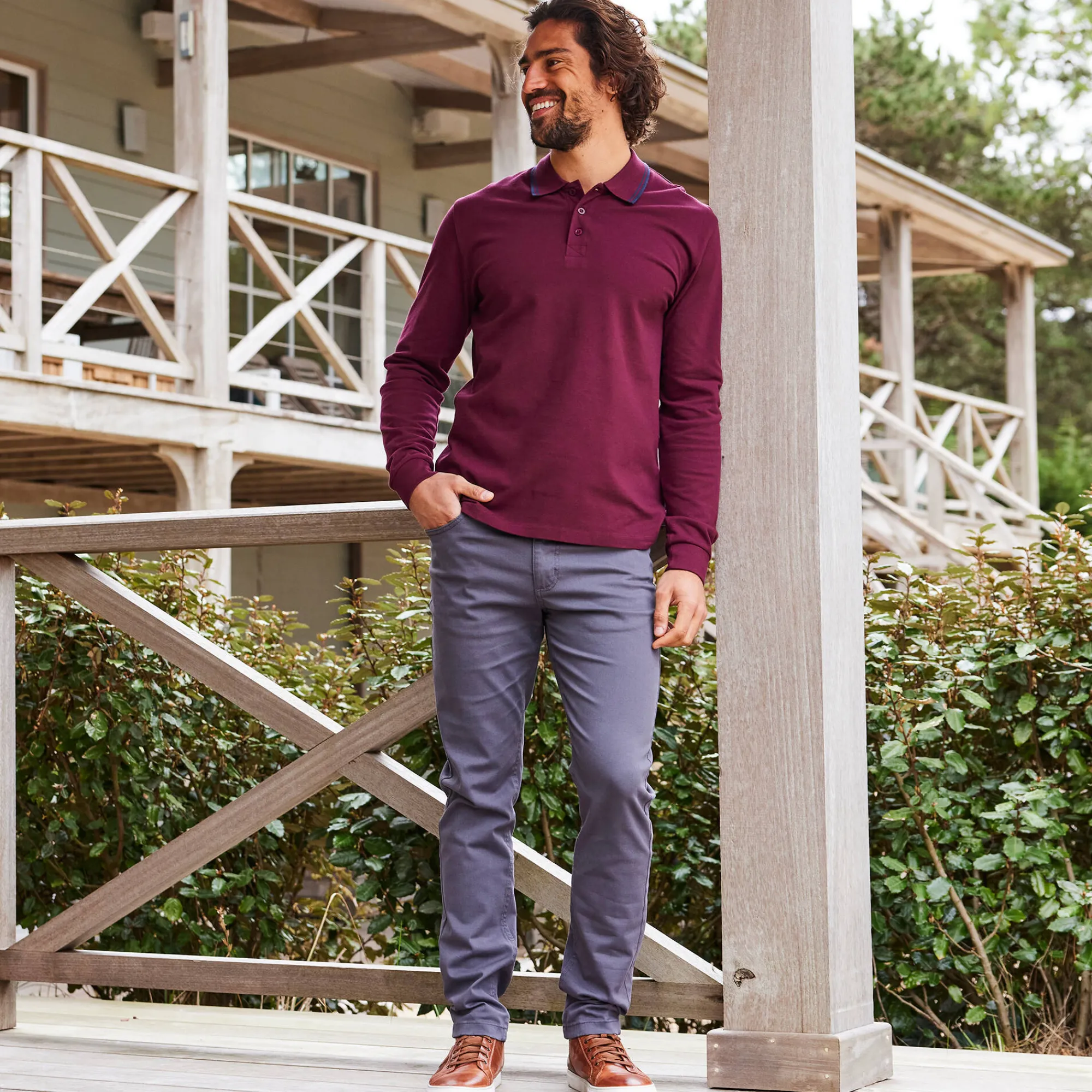 Broek<Blancheporte Rechte broek in rekbare twill antraciet