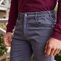 Broek<Blancheporte Rechte broek in rekbare twill antraciet