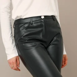 Feestoutfits Dames|Broek<Blancheporte Rechte broek, leeraspect** zwart