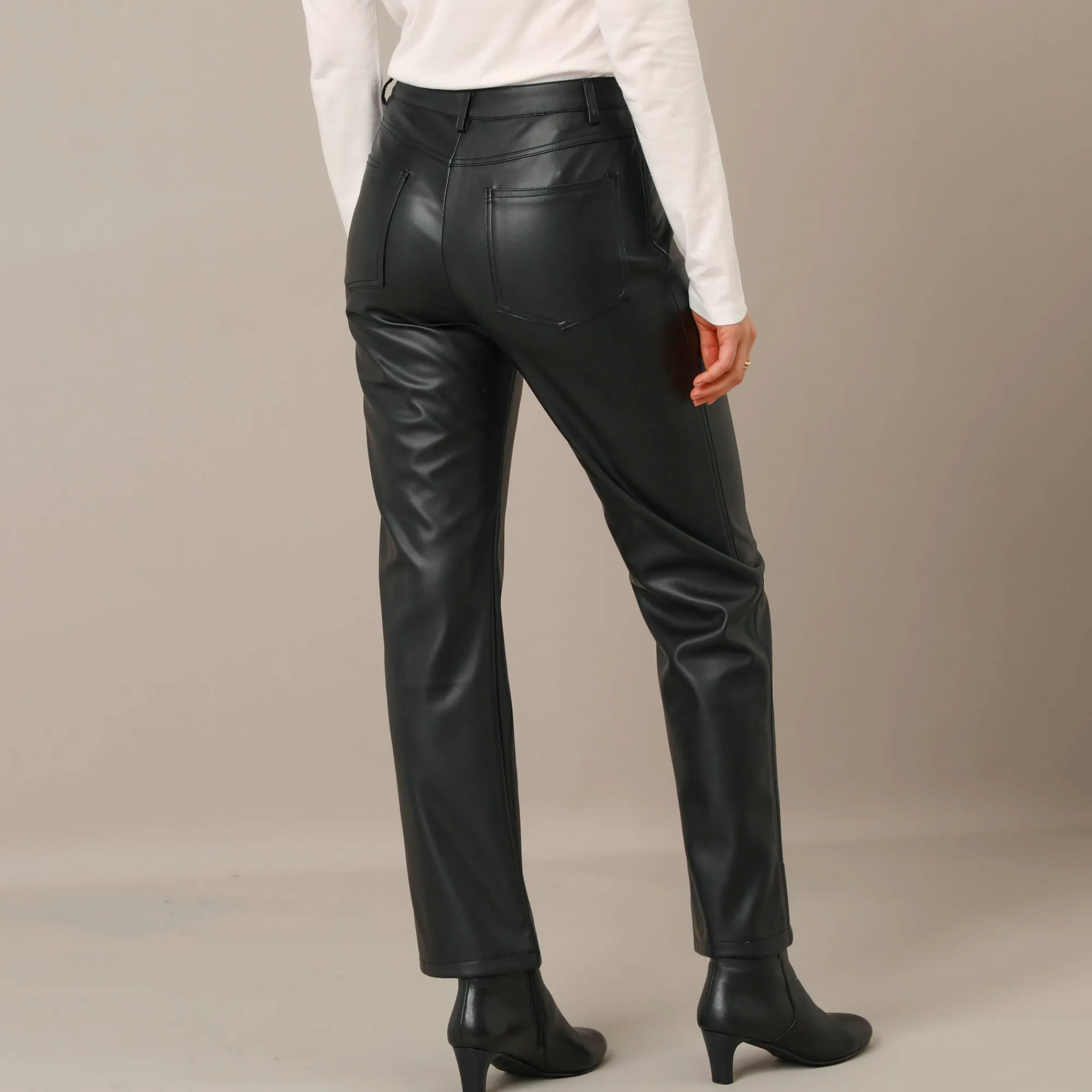 Feestoutfits Dames|Broek<Blancheporte Rechte broek, leeraspect** zwart