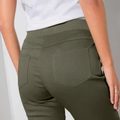 Broek<Blancheporte Rechte broek met elastische taille kaki