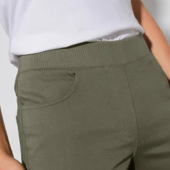 Broek<Blancheporte Rechte broek met elastische taille kaki